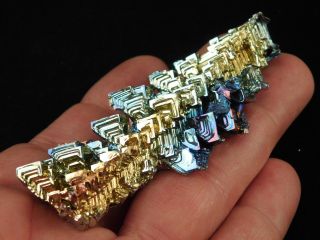 A Larger Blue and Gold Colored BISMUTH Crystal From Germany 88.  5gr e 5