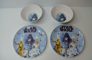 Set Of 2 Pottery Barn Kids Star Wars Bowl & Plate Set