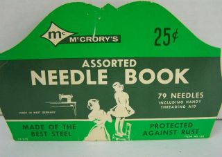 Vintage Mccrory’s Assorted Needle Book Sewing Decorative Stitches Needles Crafts