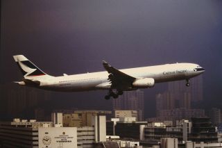1998 - Hong Kong Photo Slide - Cathay Pacific A330 - B - Hlg Kai Tak Hkg