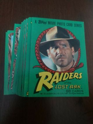 Vintage 1981 Topps Raiders Of The Lost Ark Cards Complete Set 1 - 88