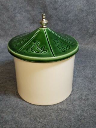 Vintage Porcelain Cookie Jar with Lid 6