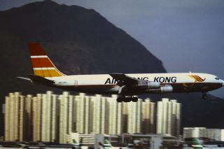 1992 Hong Kong Kodak Photo Slide Kai Tak Airport B - 707 Air Hkg Vr - Hkl