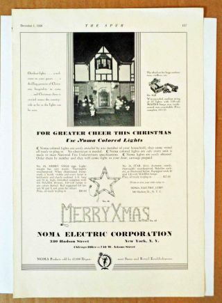 1930 Noma Electric Outdoor Lights Christmas Decorations Set 3125 Photo Print Ad