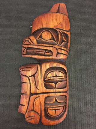 Northwest Coast First Nations Native Carving Art Kwakiutl Bear Signed Piece 3