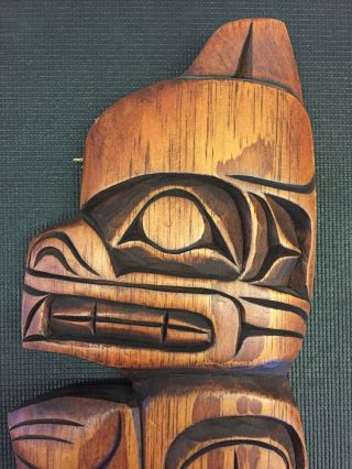 Northwest Coast First Nations Native Carving Art Kwakiutl Bear Signed Piece 4
