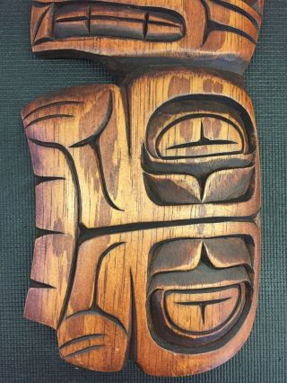 Northwest Coast First Nations Native Carving Art Kwakiutl Bear Signed Piece 5