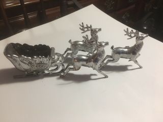 Vintage Sleigh And (3) Rain - Deer From The 40 Or 50
