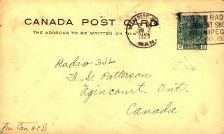 Donald Leitch Winnepeg,  Canada 1923 Vintage Ham Radio QSL Card 2