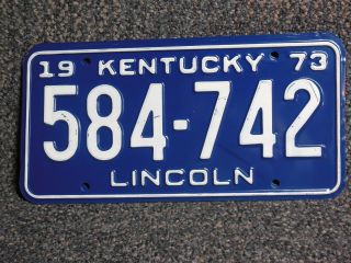584 742 = Nos 1973 Lincoln County Kentucky License Plate I Combine