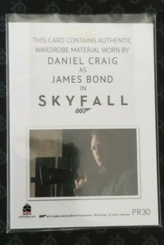James Bond 007 Skyfall hunting jacket Wardrobe Prop Relic Card 61/200 2