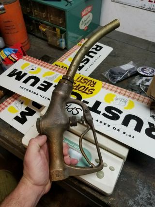 Vintage All Brass Buckeye 800 R Gas Pump Nozzle Service Station Oil