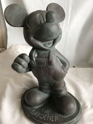 Mickey The Gardener Rare Vintage 1995 Disney Mickey Mouse Garden Statue 12.  5 "