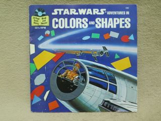 Vintage Star Wars Adventures In Colors & Shapes Read Along Book & Record 33 1/3