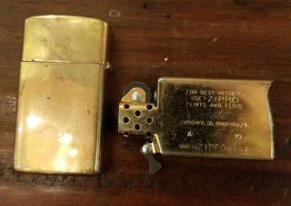 Vintage ZIPPO Lighter Solid Brass 3