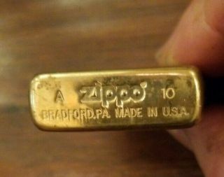 Vintage ZIPPO Lighter Solid Brass 4