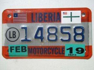 Liberia Motorcycle Africa Flag Graphic License Plate