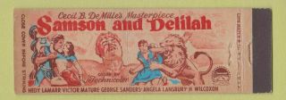 Matchbook Cover - Samson And Delilah Movie George Sanders Angela Lansbury