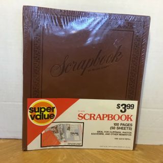 Vintage Deluxe Craft Brown Scrapbook 100 Pages 50 Sheets