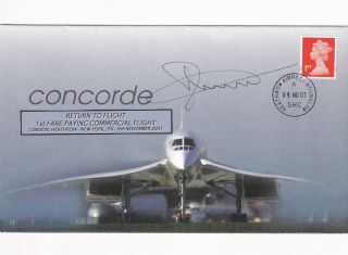 (a29441) Gb Cover Concorde Pilot Signed Mitchell Return To Service 2001 No 5 Of5