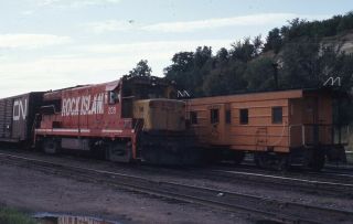 Rock Island Railroad Locomotive Milwaukee Road Caboose Photo Slide
