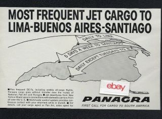 Panagra 1962 Most Frequent Jet Cargo Lima - Buenos Aires - Santiago Dc - 8 Dc - 7 Ad