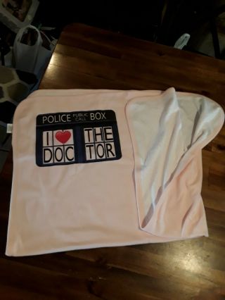 Dr.  Who/ Police Box Pink Baby Blanket Reversible Cafe Press 26 " ×36 " Guc 