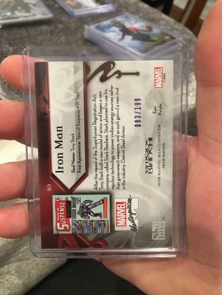 2018 Marvel Masterpieces Iron Man Purple Foil Parallel Numbered Card 83/199 2