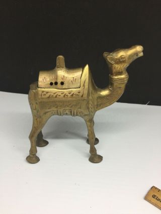 Vintage Brass Camel Incense Burner 5”h