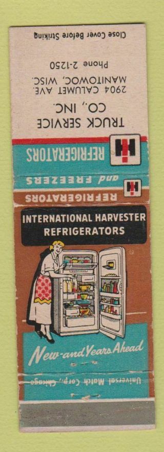 Matchbook Cover - International Harvester Appliances Tractors Manitowoc Wi