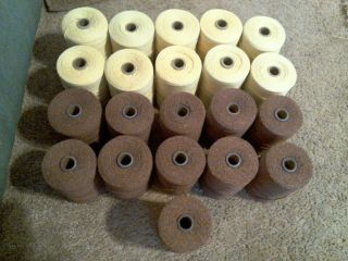 21 Spools Of Warp Thread For Weaving Loom Brown Cream/yellow