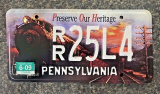 Pennsylvania Pa Penna Metal License Plate Railroad Train Preserve Our Heritage