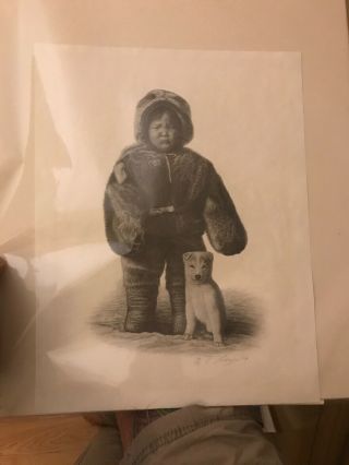 Lorenzo Fracchetti 17 " X 21 " Inuit Art,  Signed