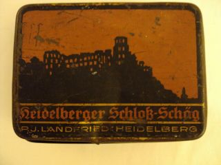 Vtg.  Tobacco Tin Germany P.  J.  Landfried Heidelberg