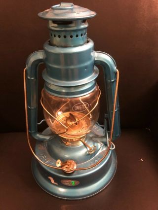 Vintage Dietz Little Wizard No 1 Blue Lantern Globe Once Ec