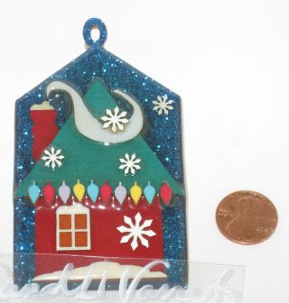 Lucinda House Holiday Ornament W/ Christmas Lights In Winter Wonderland - 1998 - Vg