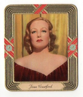 Joan Crawford 1934 Garbaty Film Star Series 2 Embossed Cigarette Card 69