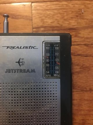 Vintage Realistic Jetstream 12 - 601 AM VHF Aircraft Pocket Radio Shack 3