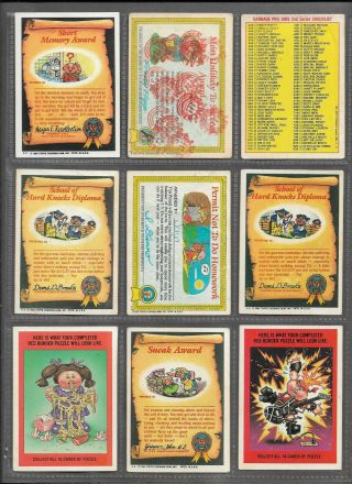 Garbage Pail Kids Series 1 & 2 (1985) - 9 cards - 2