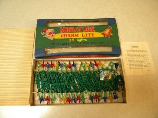 Vintage Miniature Christmas Light Set 35 Charm Miniature Lite Set