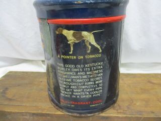 Vintage Antique Granger Pipe Tobacco Metal Tin Can Pointer Dog