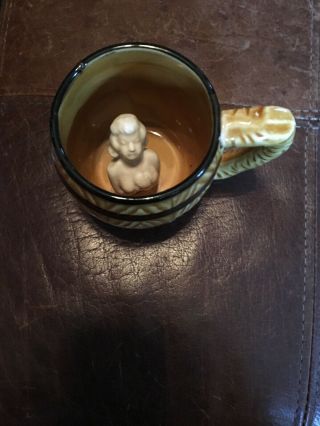 Vintage Tiki Mug Cup Rare Hidden Mermaid Inside Victoria Ceramics Japan