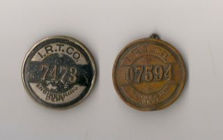 1910s York City Subway Irt Interborough Rapid Transit Company Badges
