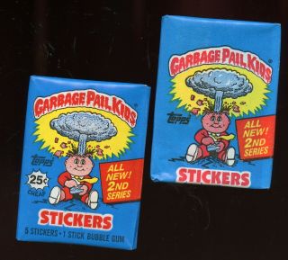 (2) 1985 Topps Garbage Pail Kids Series 2 Wax Packs ( (with & Without 25c))