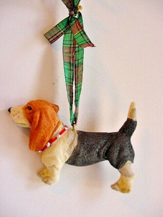 Basset Hound Dog Christmas Tree Ornament Kurt Sadler Dandy Dogs 4 " X 2 "