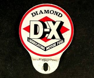 D - X Diamond Lubricating Motor Fuel License Topper Rare Advertising Gas Oil Sign