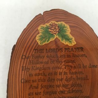 vintage cut wood slice plaque The Lords Prayer shabby chic spiritual shabby chic 4