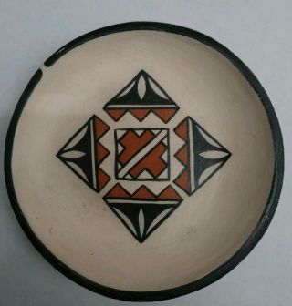 Vintage Native American Pottery Plate By Vicky T.  Calabaza.  Santa Domingo Pueblo