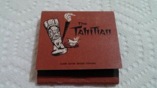 Vintage Tiki Matchbook The Tahitian Restaurant Studio City Pasadena Ca