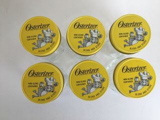 Osterizer Mini Blend Vintage Glass Jar Containers With Lids - Set Of Six -